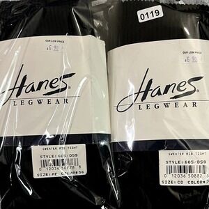 NEW Hanes 2 pck‎ tights Navy (Small) Black (Med)